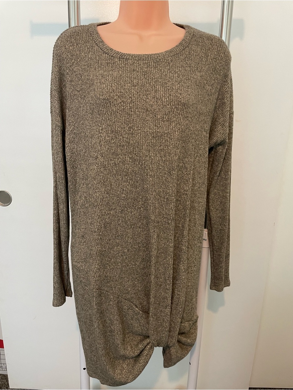 Gilli Long Sleeve Knit Dress - Taupe - Picture 5 of 8